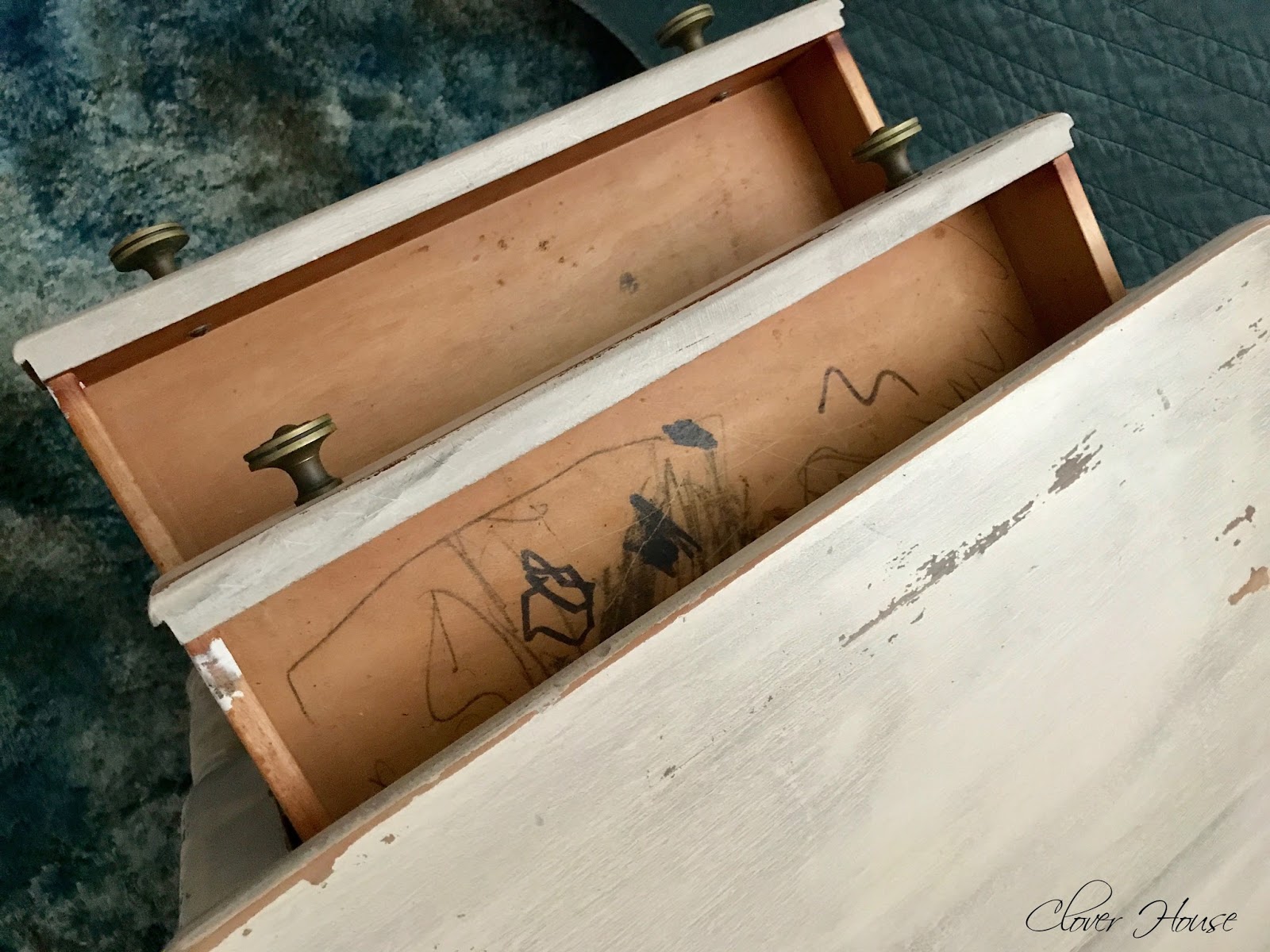 Clover House: $5 Bedside Table Makeover