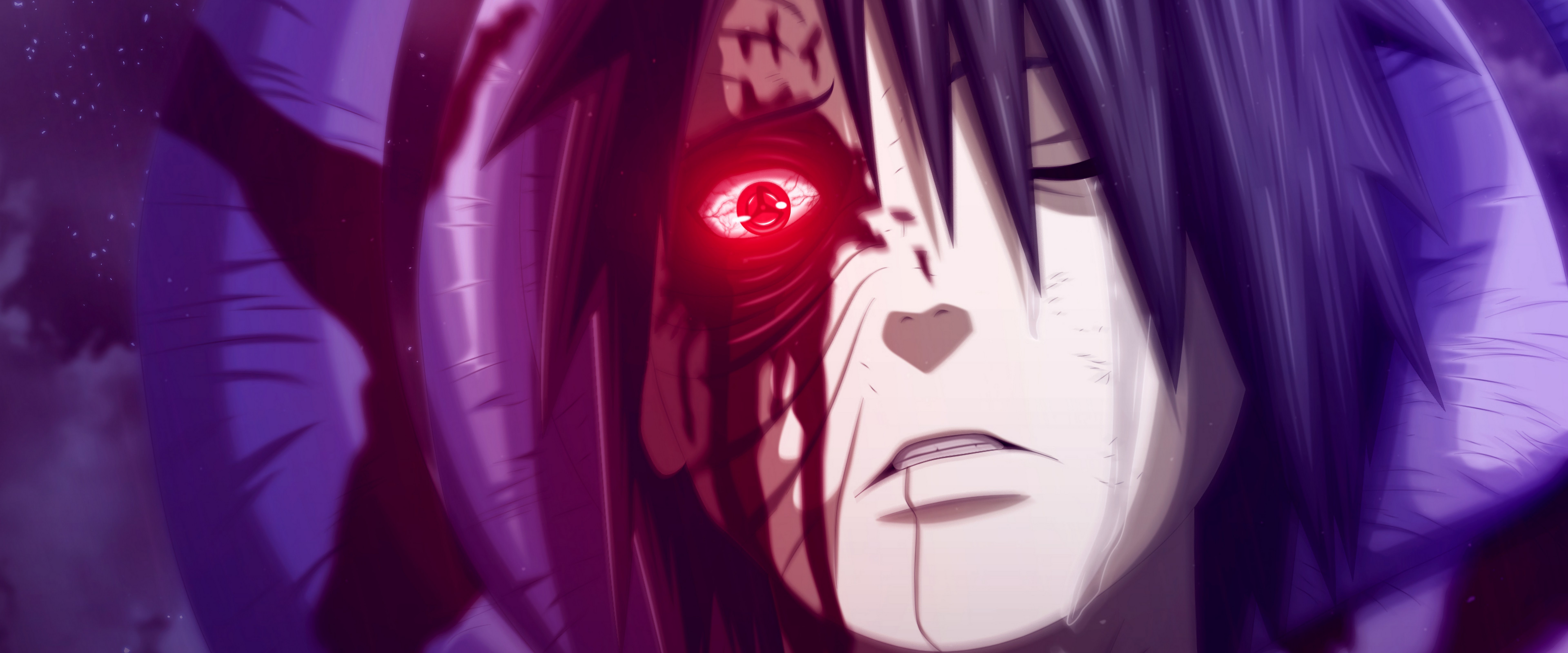 Obito Uchiha - Red Sharingan Background Wallpaper Download