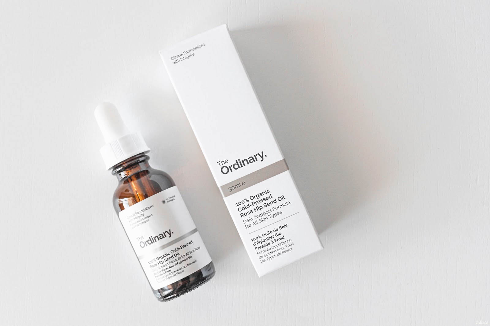 lavlilacs Deciem The Ordinary 100% Organic Cold-Pressed Rose Hip Seed Oil flat lay