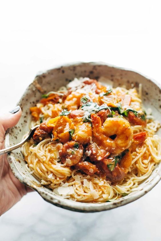 Garlic Butter Capellini Pomodoro with Shrimp Vegan Recipes Low Carb