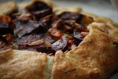 Beet, Leek and Goat Cheese Galette