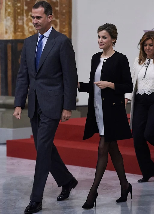 King Felipe VI of Spain and Queen Letizia of Spain attended the Delivery Gold Medals of Merit in Fine Arts 2014 at Museum of Fine Arts of Sevilla