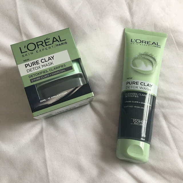 L'Oréal Pure Clay Detox mask and wash with charcoal Emilyy