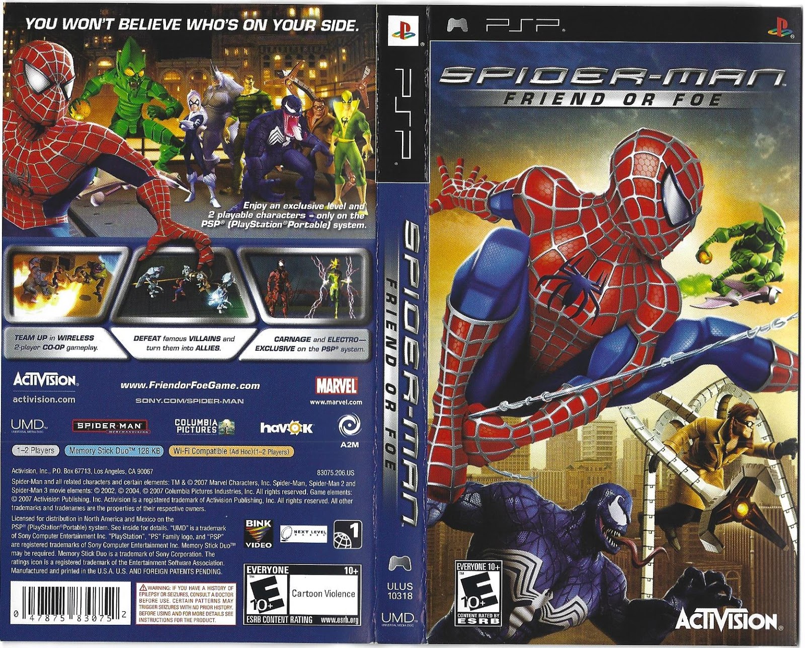 PSP Hardcore: No Nonsense Review: Spider-man Friend or Foe PSP