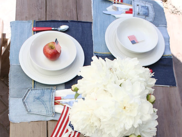 Easy Sew Denim Placemats & A Patriotic table setting