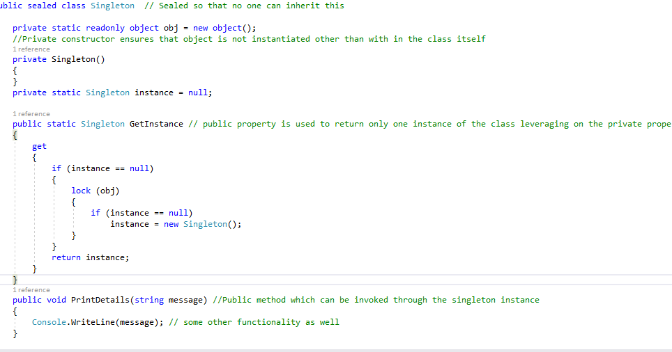 CSharpTutorials: Singleton Design Pattern