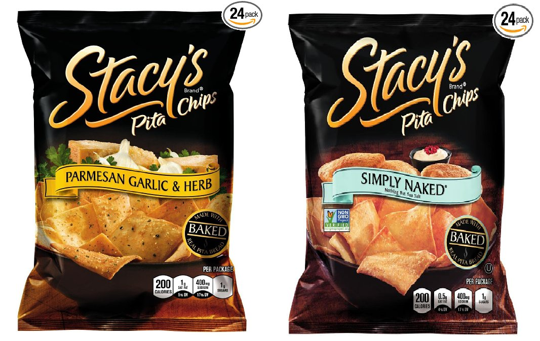 24 Bags of 1.5oz Stacy's Pita Chips Plain or Parmesan Garlic & Herb or