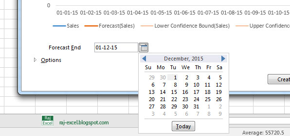 Raj Excel: Create a Forecast Chart in Excel 2016