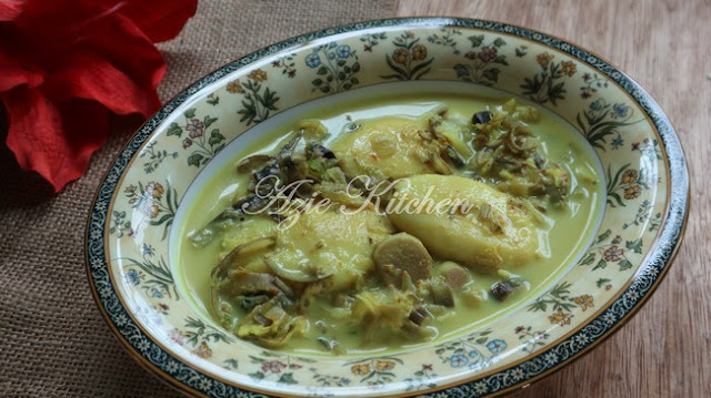 Masak Lemak Telur Itik Dengan Jantung Pisang Yang Sangat Sedap