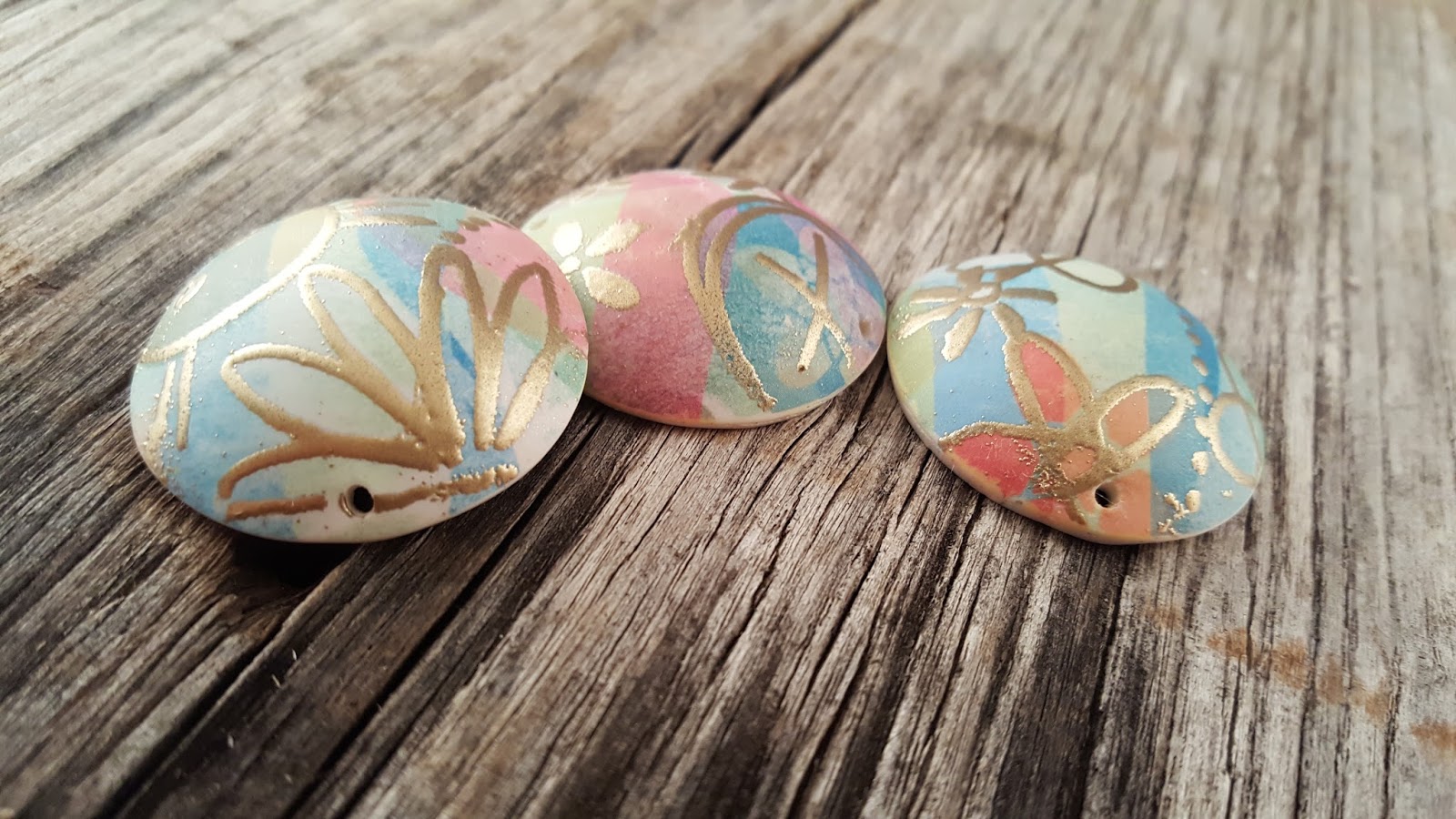 Artybecca Embossing Powders on Polymer Clay