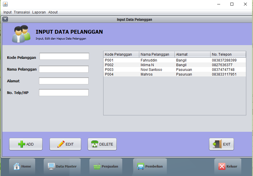 Input data