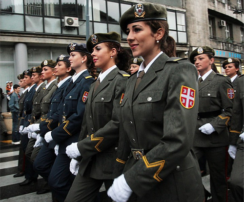 Serbian female soldiers rock