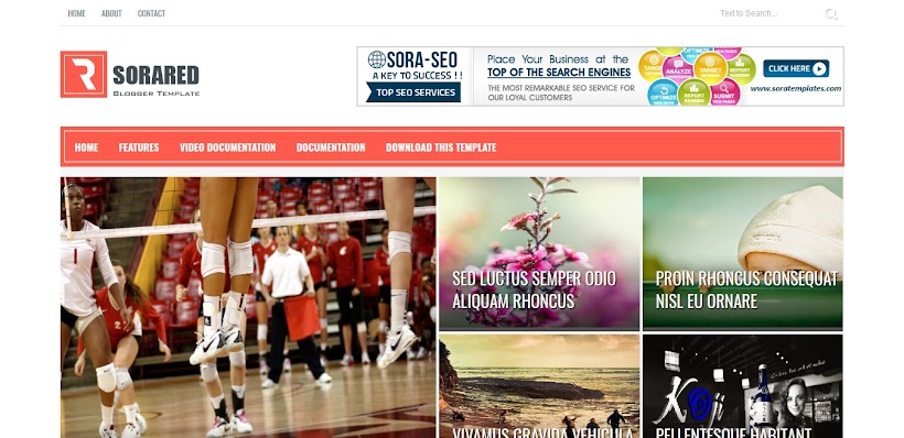 Sora Red Free Blogger Template