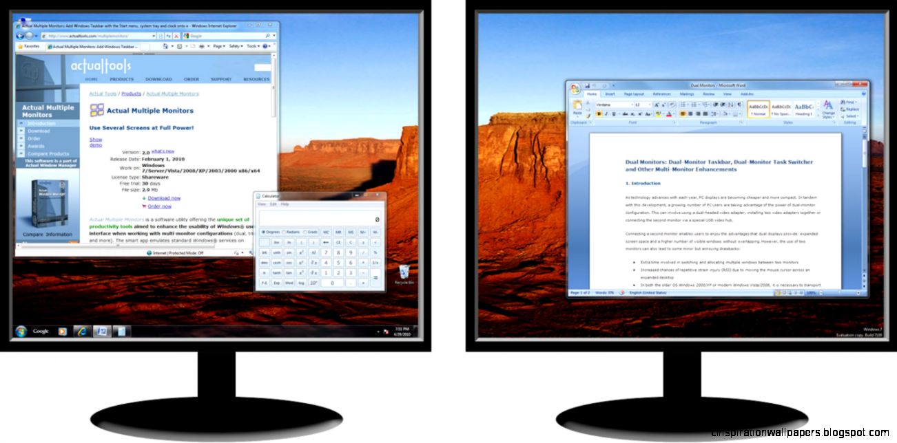 Windows 7 Dual Monitor Taskbar How to Extend Windows 7 Taskbar to