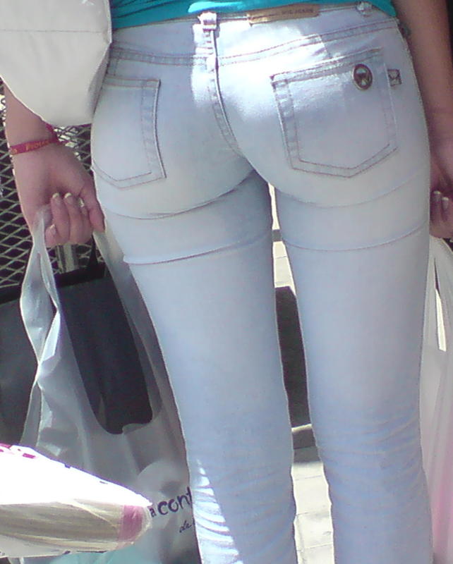 tight butt Girl jeans