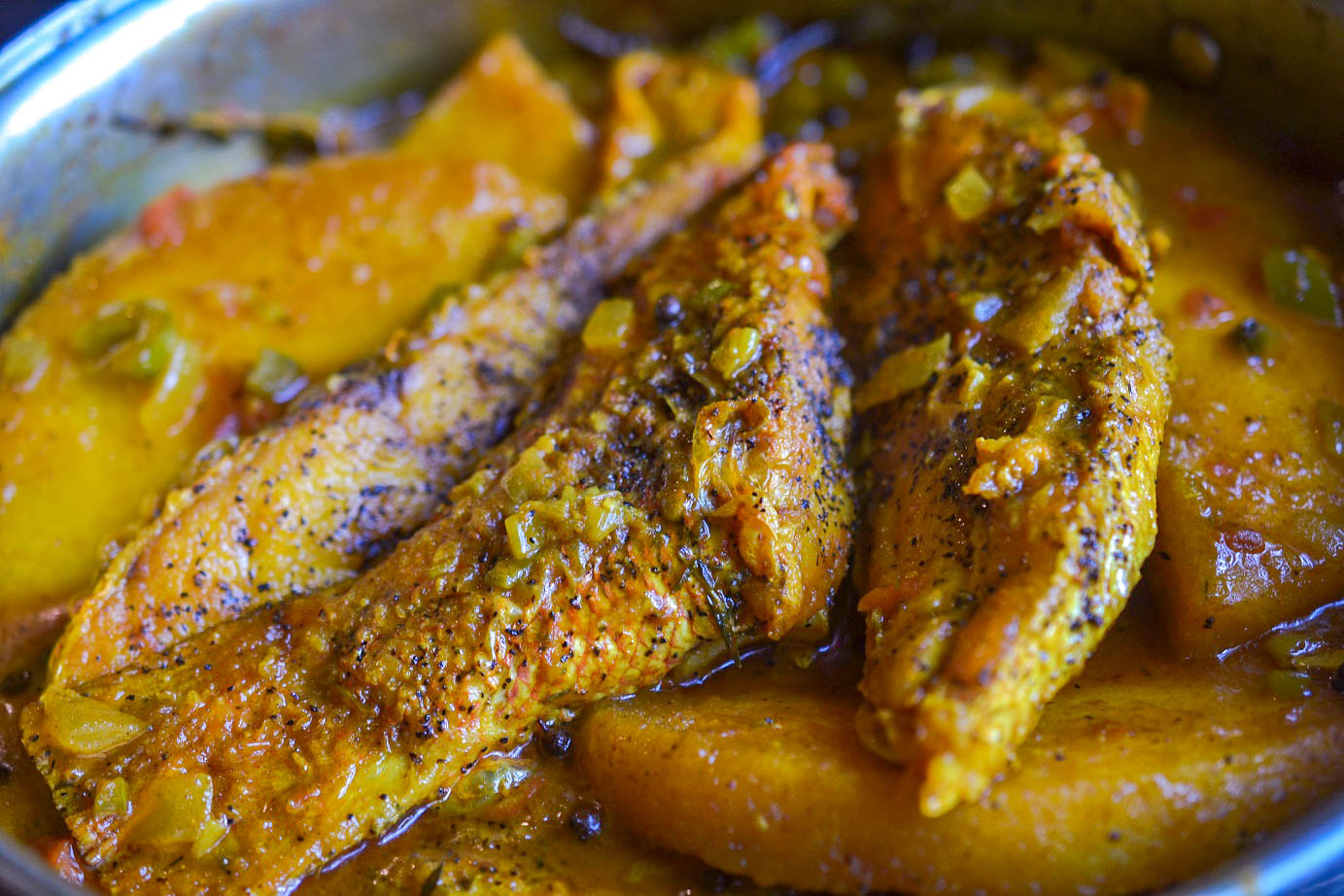 Greedy Girl Jamaican Curry fish and bammy