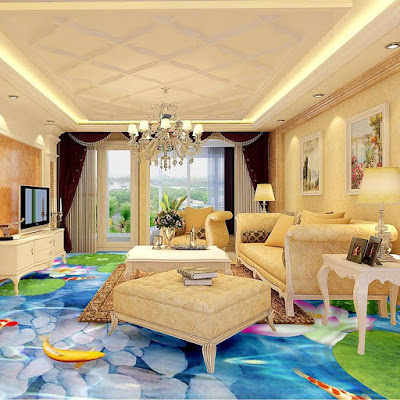 Best 3D epoxy flooring design images for living room 2019