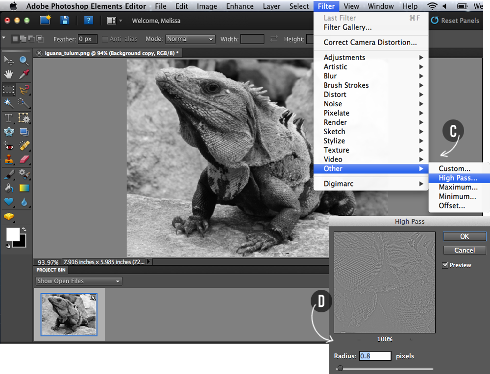 how to sharpen images in Photoshop Elements
