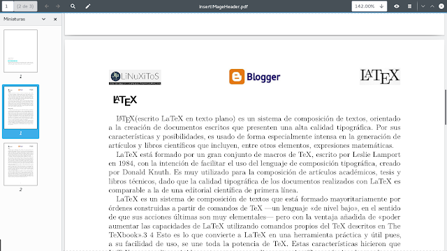 Insertar imágenes de encabezado en documentos Latex
