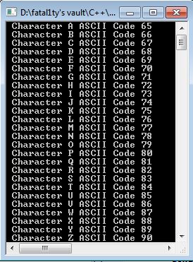 C++ how to print ascii character