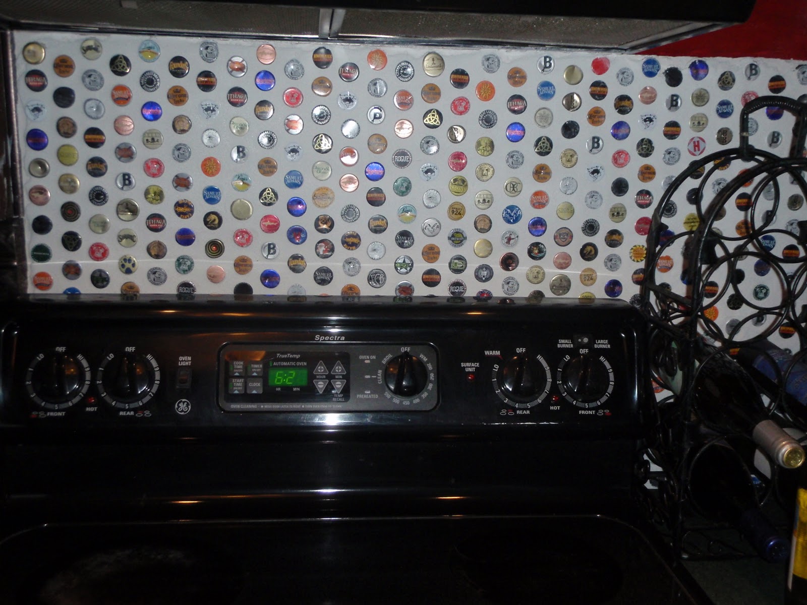 Artbrat's Bits and Pieces Beer Bottle Cap Backsplash