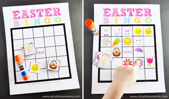 Free Printable Easter Bingo at artsyfartsymama.com #Easter #freeprintable #printable #bingo