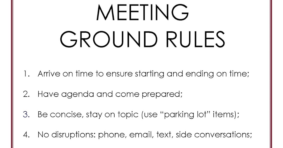 Ground Rules For Group Meetings 75