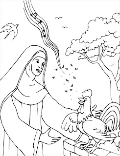 Santa Rosa de Lima y gallito Santa Rosa de Lima y gallito colorear