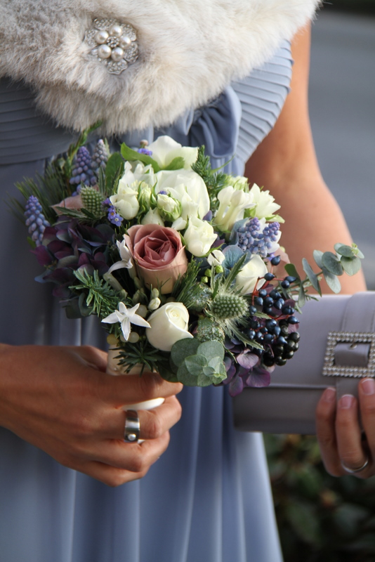 Elegant Forget Me Not Blue Christmas Wedding at The Clifton Arms of Rebecca