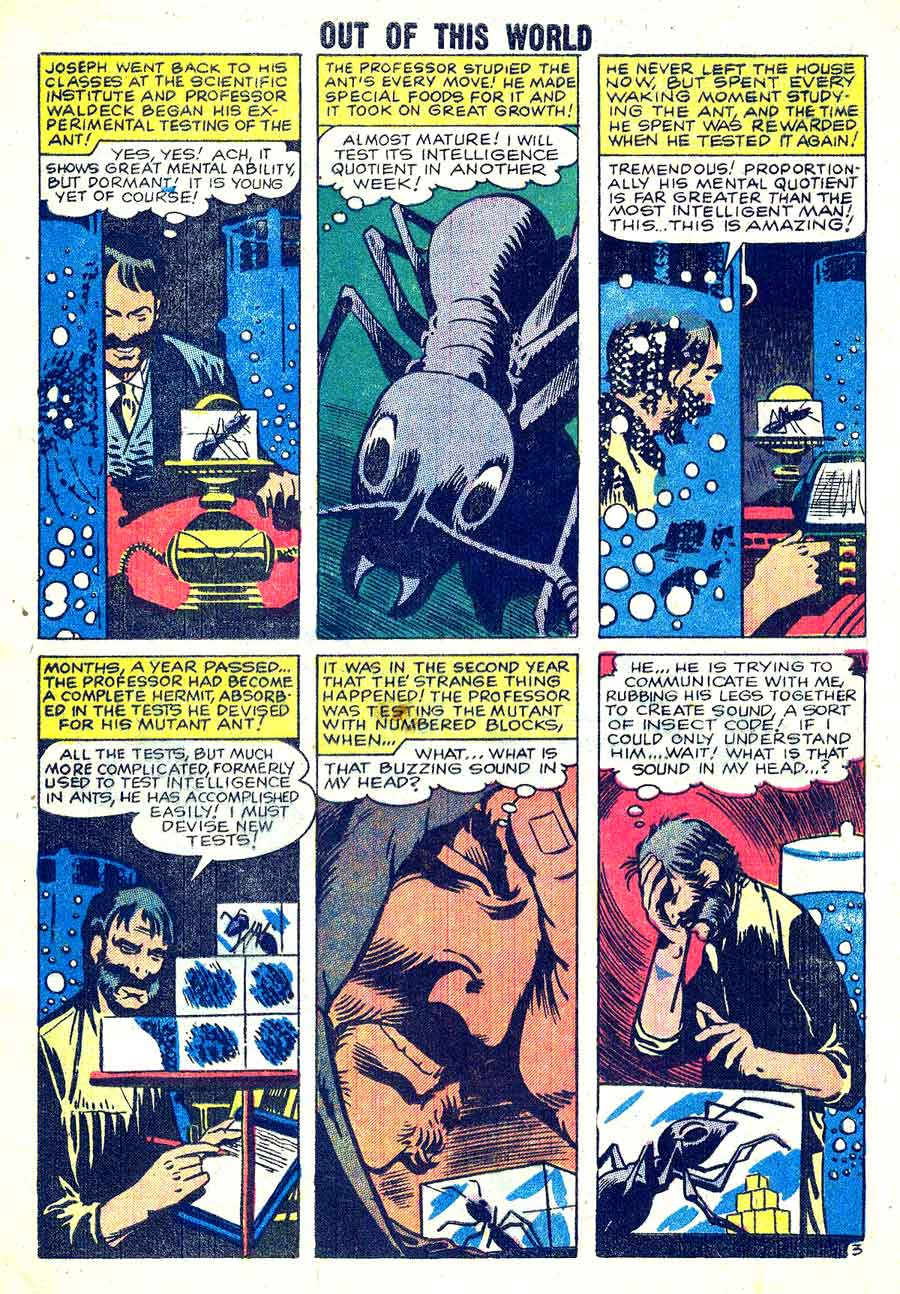 Out of This World v2 #12 golden age 1950s charlton science fiction comic book page art by Steve Ditko