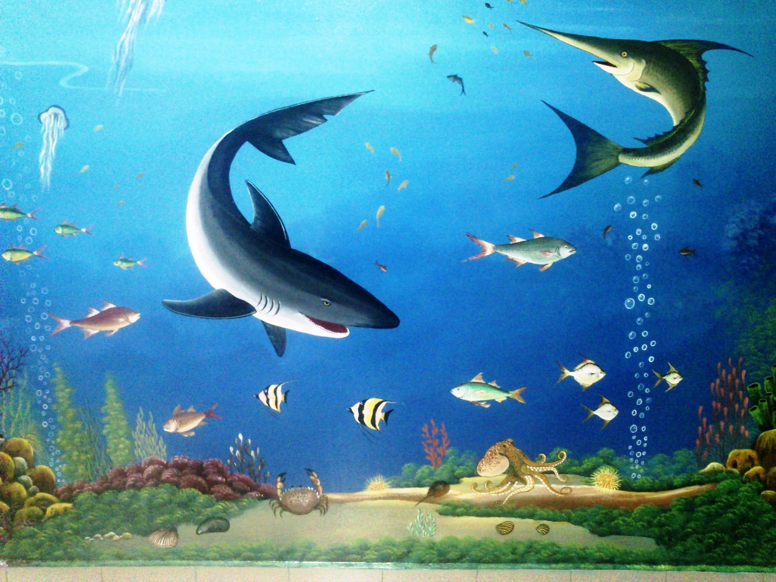 MURAL ART CETUSAN IDEA SAMPLE IMAGE MURAL ( MARINE LIFE / UNDERWATER )