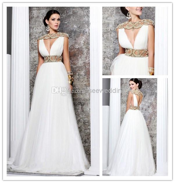 goddess style prom dress