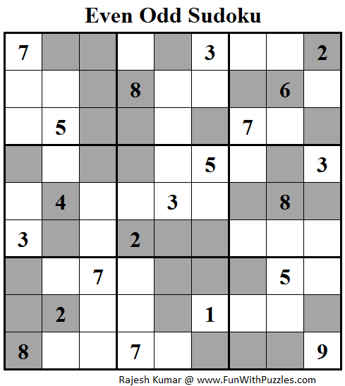 Even Odd Sudoku (Fun With Sudoku #92)