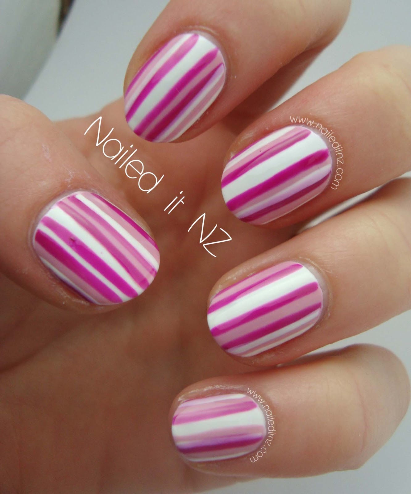 Easy striped nail art tutorial on YouTube