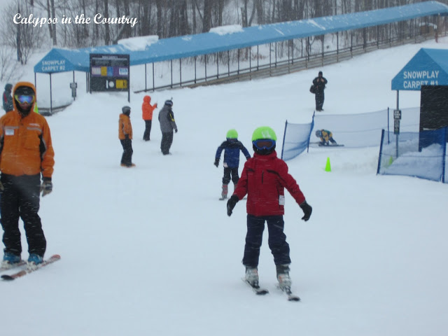 Kids on ski trail