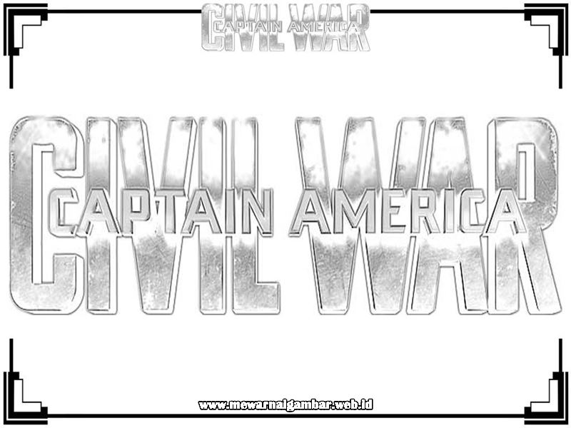 gambar mewarnai captain america 
