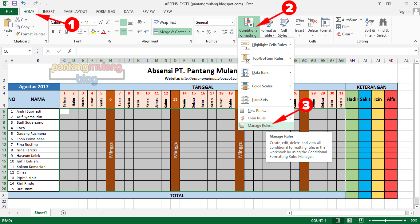 contoh absensi karyawan wood scribd indo