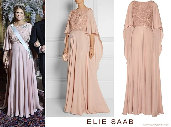 Princess Madeleine wore ELIE SAAB Embellished belted silk gown