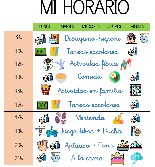 NUESTRO HORARIO PARA ESTOS DÍAS