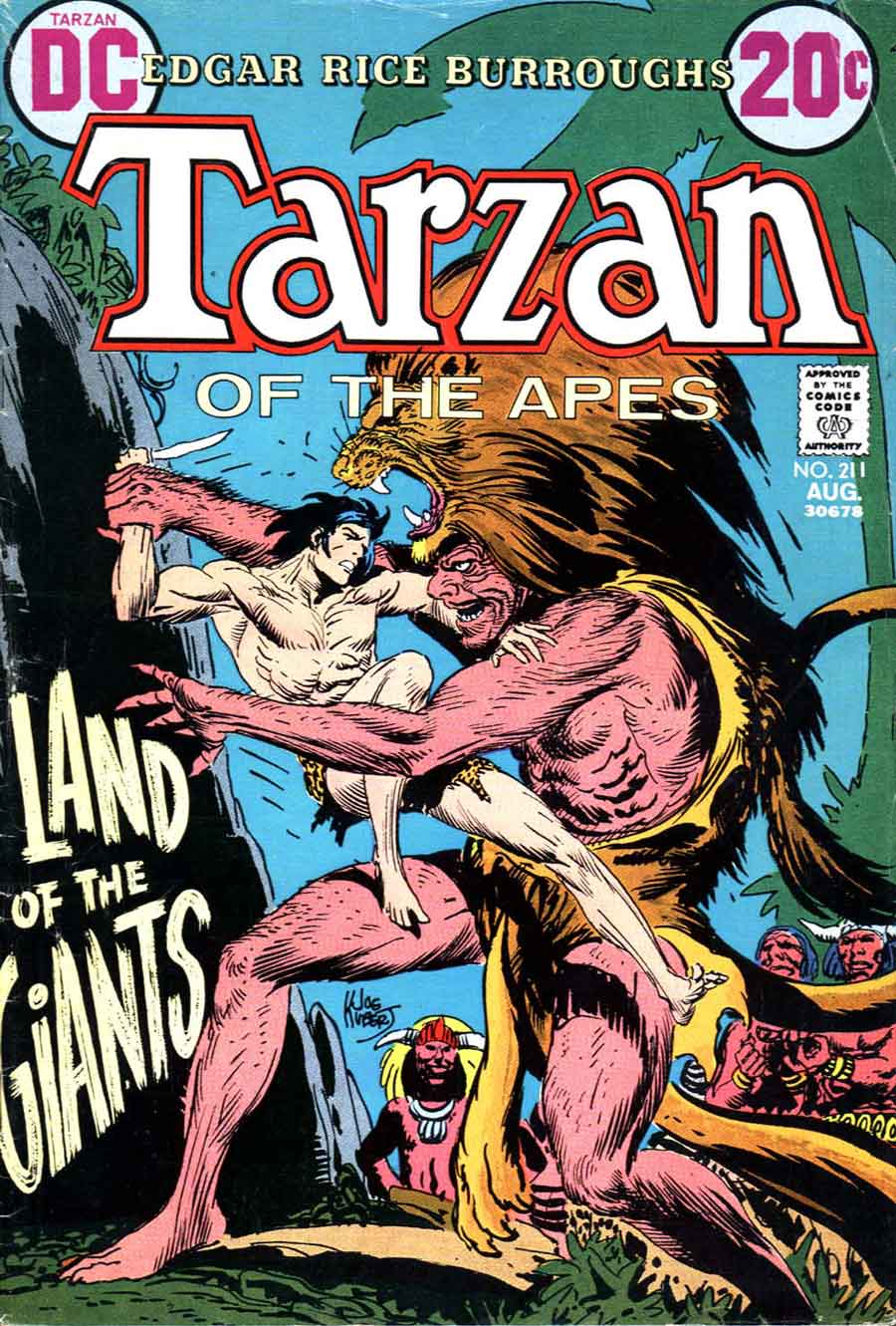 Tarzan v1 #211 dc comic book cover art by Joe Kubert