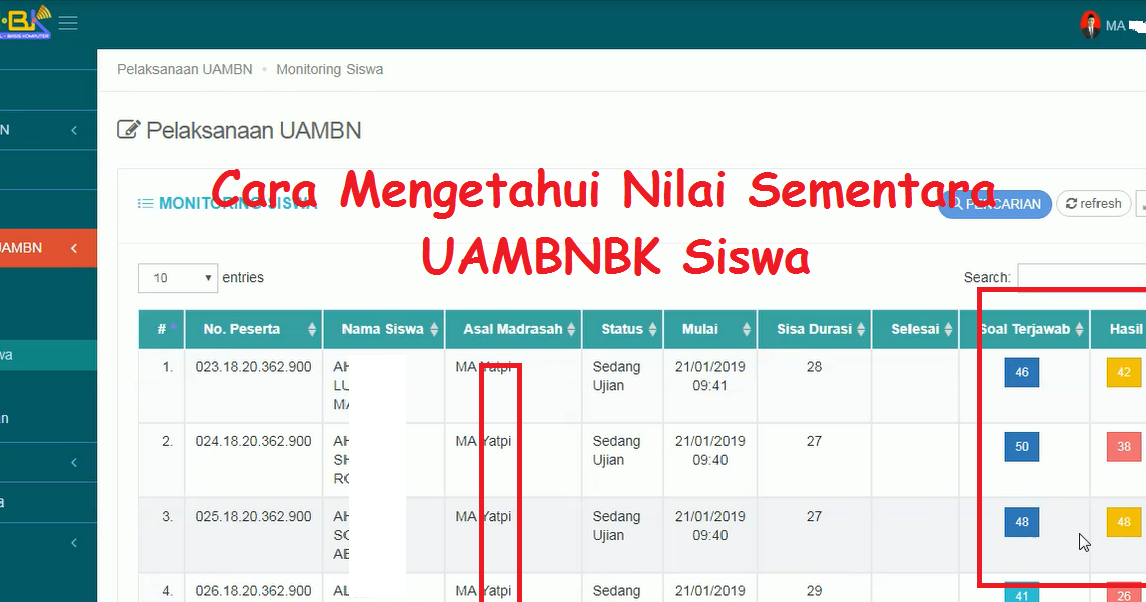 Cara Melihat Nilai Uambnbk Siswa Sementara Harian Madrasah