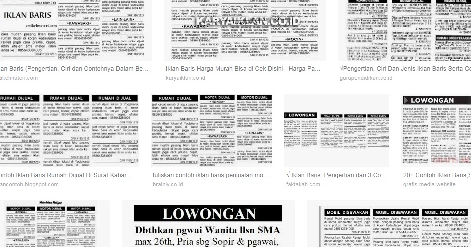 Pengertian Iklan Baris Ciri Dan Contohnya Faktasantuy Com