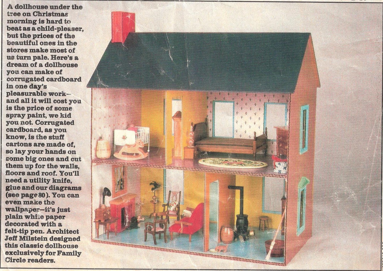 free cardboard dollhouse plans