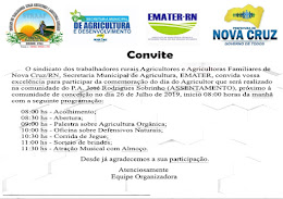 STRAF-NOVA CRUZ/RN - EMATER/RN - RN AGRICULTURA E PREFEITURA CONVIDAM A TODOS PARA JUNTOS...