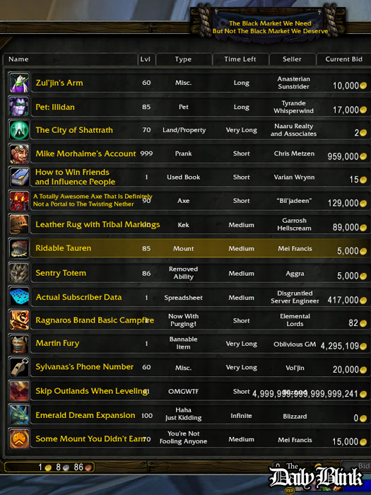 Master Of World Of Warcraft The Black Market We D Like To See