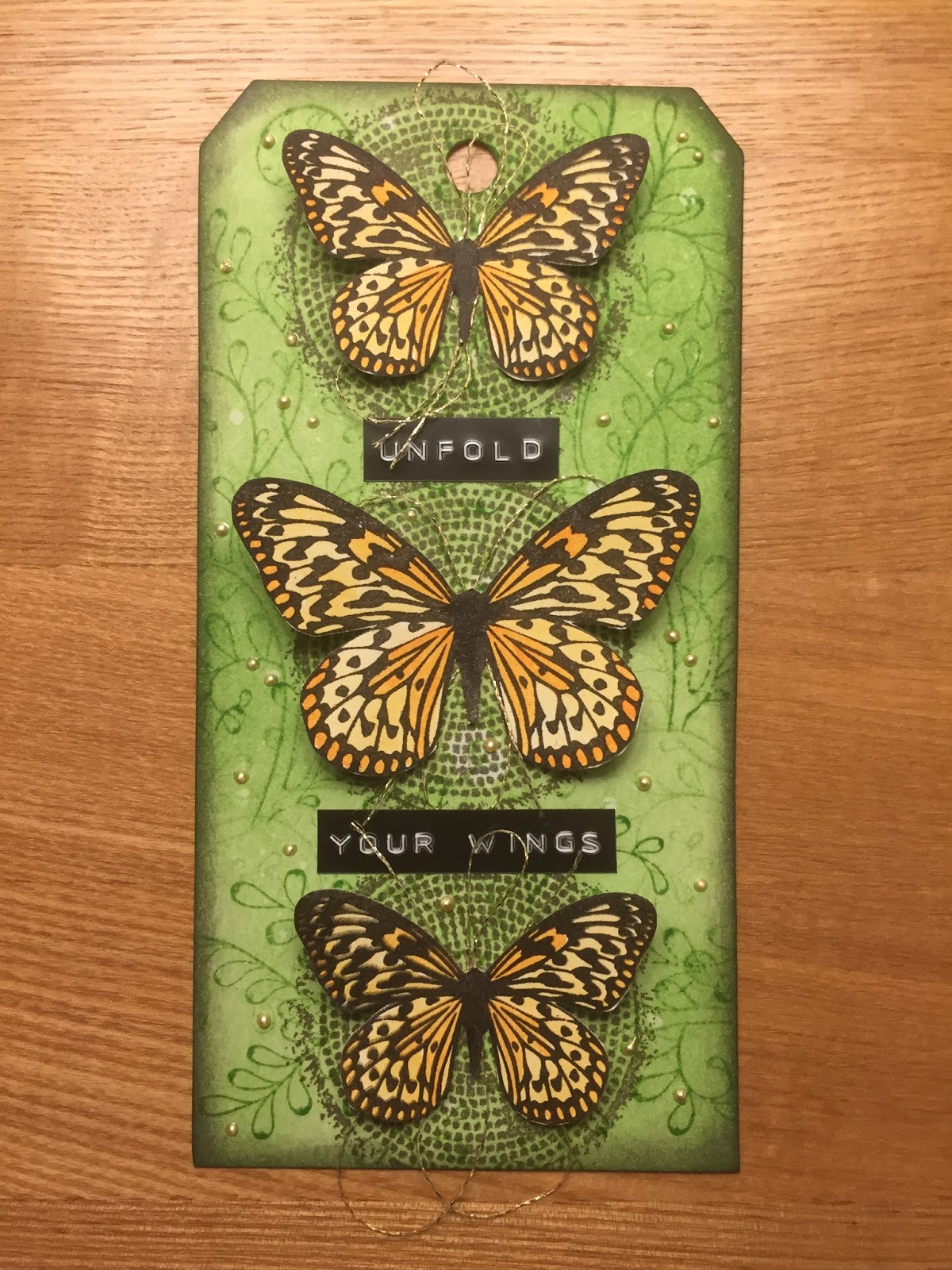 Wendy's Craft Butterfly tag with Designs by Ryn and Visible Image.