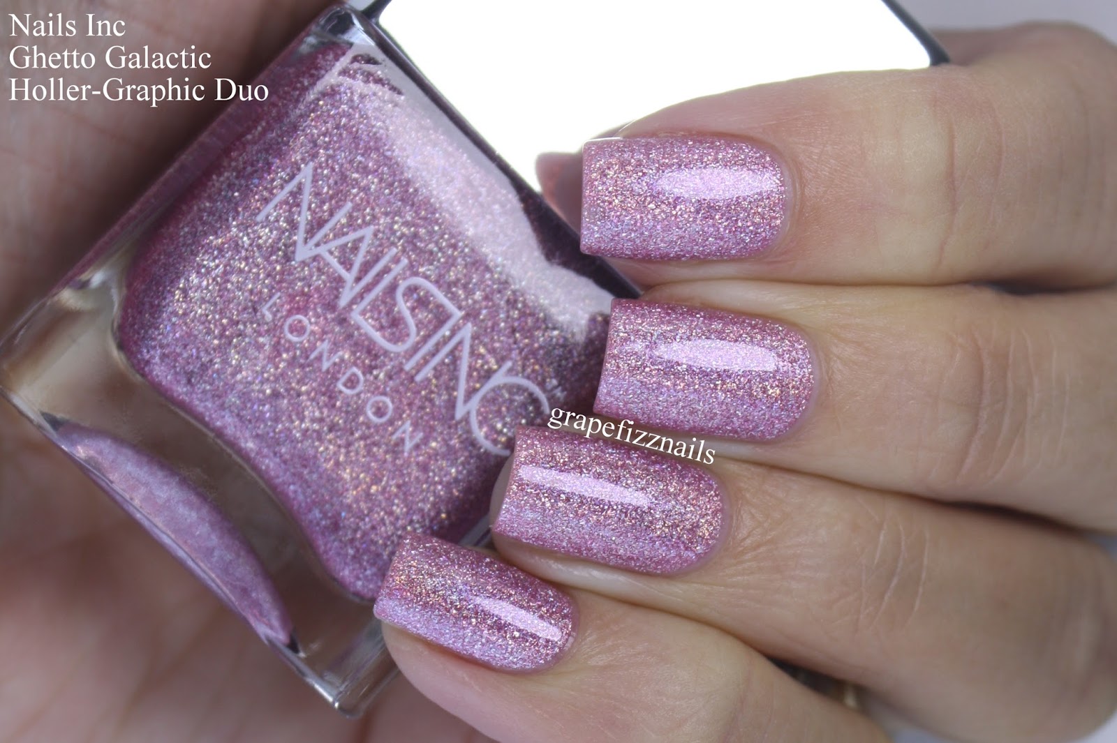 Grape Fizz Nails: Nails Inc Holler-Graphic Duo, Swatches and Review