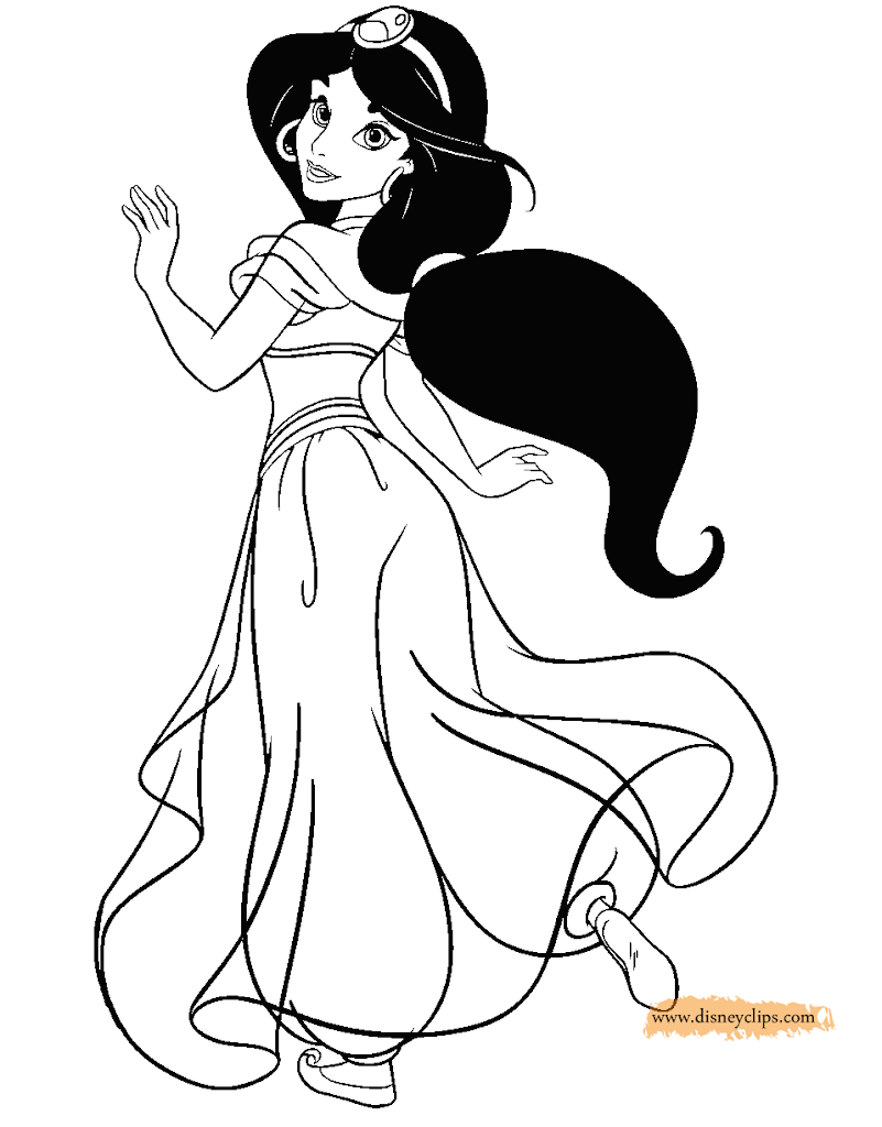 Jasmin Free Colouring Pages
