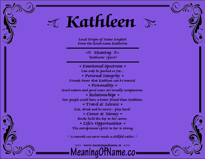 Kathleen Meaning of Name