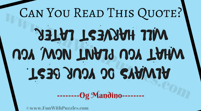 It is reading challenge puzzle in which you have to read the text upside down